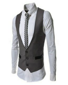 Men’s Design U-Neck Slim Fit  Jacket+Shirt