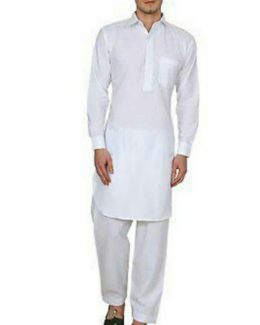 Mens Pure Cotton White Kurta Pyjama Set