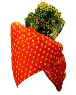 Rajasthani Rajputi Orange Color Printed Turban/Safa