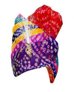 Rajasthani Rajputi Multi  Colour Printed Turban/Safa