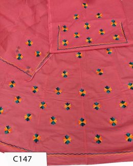 Cotton Suit Single  Colour  Odhana (Woolen Work)