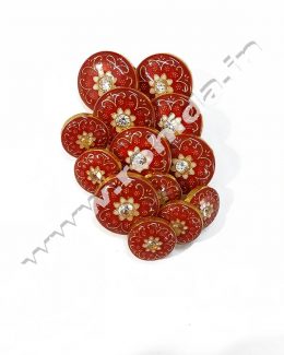 Red Meenakari  Design   Button’s