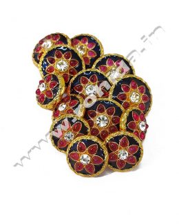 Red Meenakari  Design   Button’s