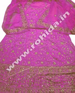 Baby Pink  Green colour aari taari jarri work thakurji pyor odhna