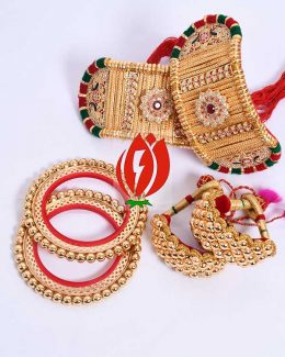 Origanl Gold Look Jadai Rajwadi  BajubandhCombo With Golden Loom