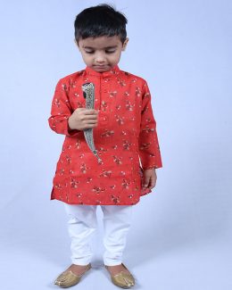 Best Colour Kid’s Print Kurta with  Pajama