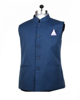 Blue Hunting Jodhpuri Paln Jacket
