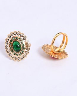 Rajwada Rings Goldlook Jadai Hand setting