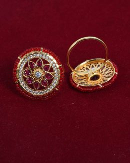 Rajwada Rings Goldlook Jadai Hand setting