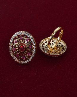 Rajwada Rings Goldlook Jadai Hand setting