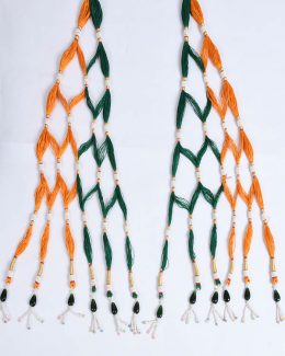 Resham Orange And Green  Rajwadi Loom