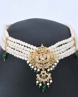 Rajwadi Jadau Cheekset Jewellery