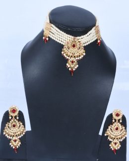 Rajwadi Jadau Cheekset Jewellery