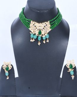 Rajwadi   Kundan jadau Cheekset Jewellery